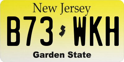 NJ license plate B73WKH