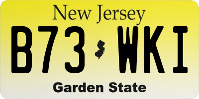 NJ license plate B73WKI