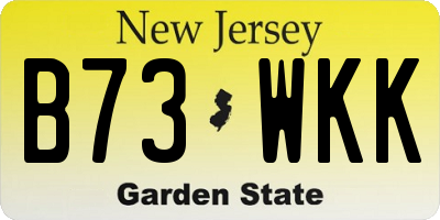 NJ license plate B73WKK