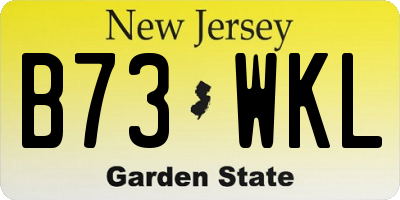 NJ license plate B73WKL