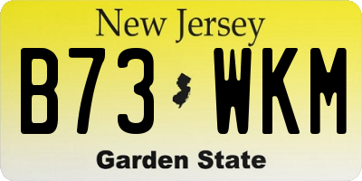 NJ license plate B73WKM