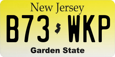 NJ license plate B73WKP