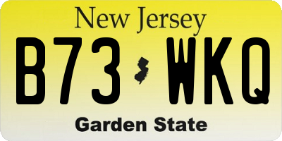 NJ license plate B73WKQ