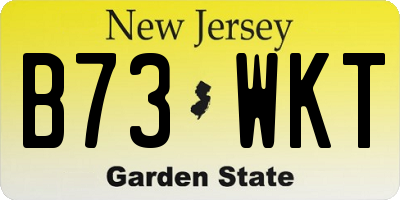 NJ license plate B73WKT