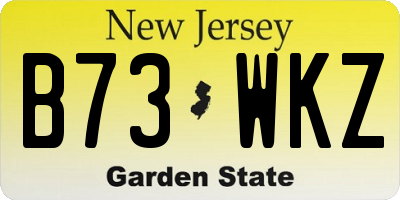 NJ license plate B73WKZ