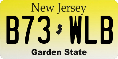 NJ license plate B73WLB