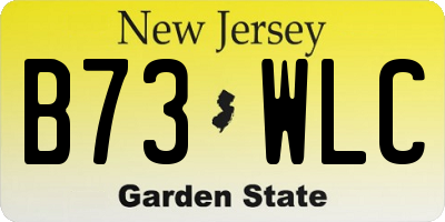NJ license plate B73WLC