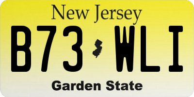 NJ license plate B73WLI