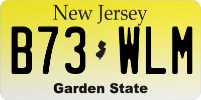 NJ license plate B73WLM