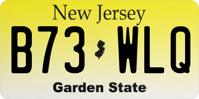 NJ license plate B73WLQ