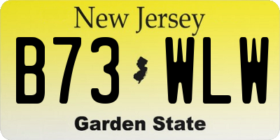 NJ license plate B73WLW