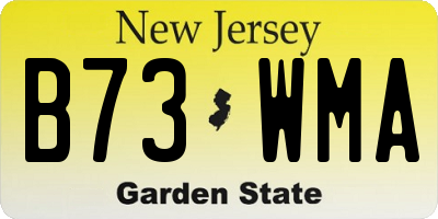 NJ license plate B73WMA