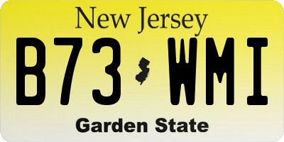 NJ license plate B73WMI