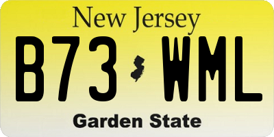 NJ license plate B73WML