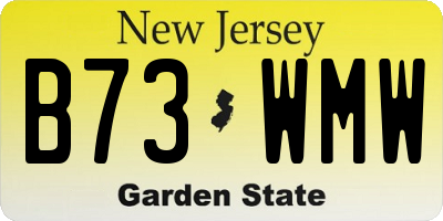 NJ license plate B73WMW
