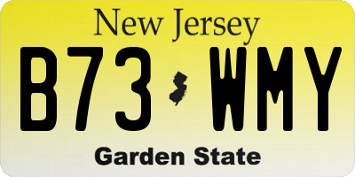 NJ license plate B73WMY