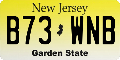NJ license plate B73WNB