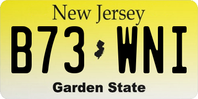 NJ license plate B73WNI