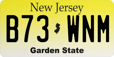 NJ license plate B73WNM