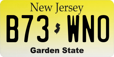 NJ license plate B73WNO