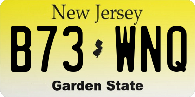 NJ license plate B73WNQ