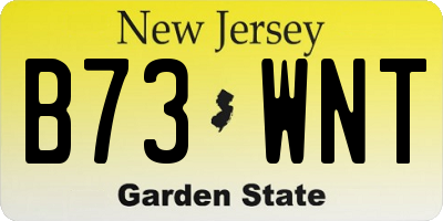 NJ license plate B73WNT
