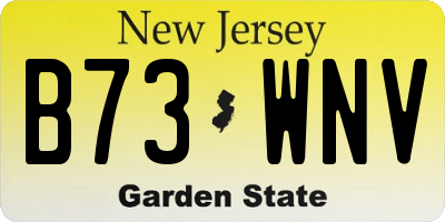 NJ license plate B73WNV