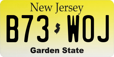 NJ license plate B73WOJ