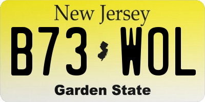 NJ license plate B73WOL