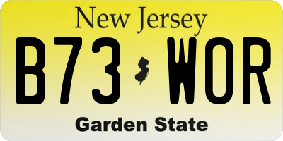 NJ license plate B73WOR