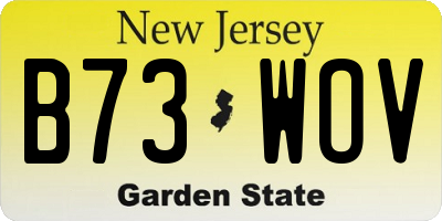 NJ license plate B73WOV