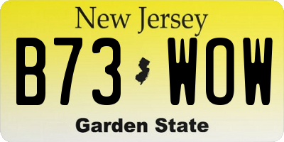 NJ license plate B73WOW