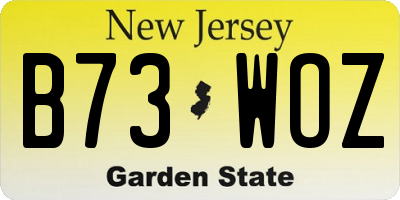 NJ license plate B73WOZ