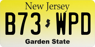 NJ license plate B73WPD