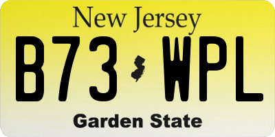 NJ license plate B73WPL