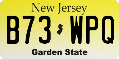 NJ license plate B73WPQ