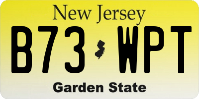 NJ license plate B73WPT