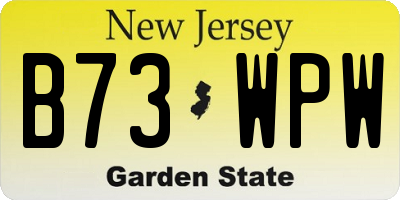 NJ license plate B73WPW
