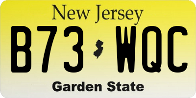 NJ license plate B73WQC
