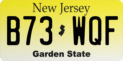 NJ license plate B73WQF
