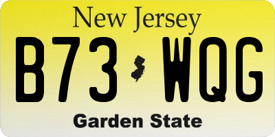 NJ license plate B73WQG