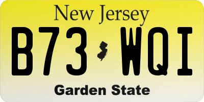 NJ license plate B73WQI
