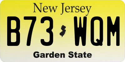 NJ license plate B73WQM