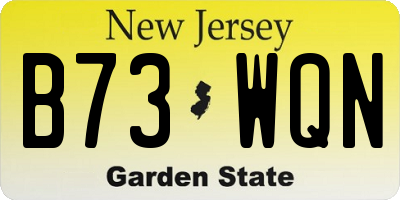 NJ license plate B73WQN