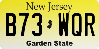 NJ license plate B73WQR