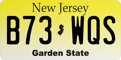 NJ license plate B73WQS