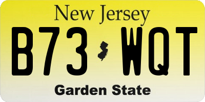 NJ license plate B73WQT