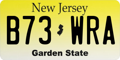 NJ license plate B73WRA