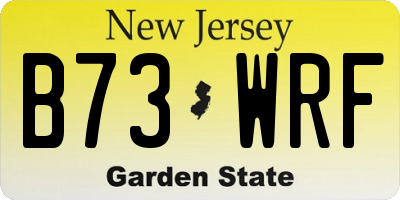 NJ license plate B73WRF