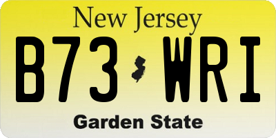 NJ license plate B73WRI